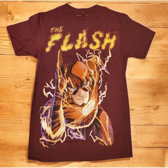 The Flash T-shirt Men's Size Small Burgundy Short Sleeves Civil Assets Collab DC - Picture 1 of 6